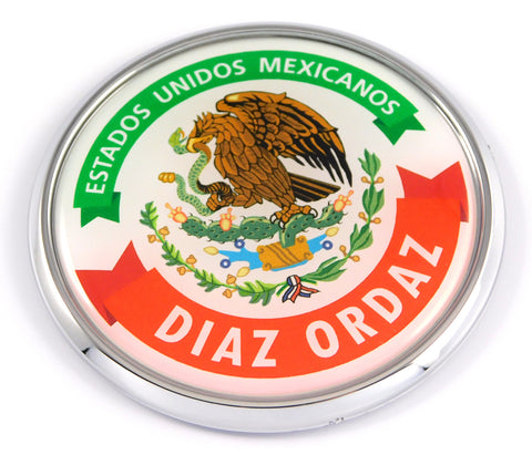 Diaz Ordaz Mexico Mexican State Car Chrome Round Emblem Decal 3D Badge 2.75"