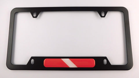 Diver flag Metal Black Aluminium Car License Plate Frame Holder 4 hole bottom cutout
