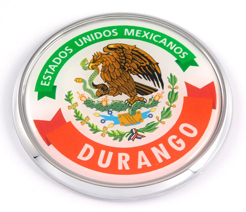 Durango Mexico Mexican State Car Chrome Round Emblem Decal 3D Badge 2.75"