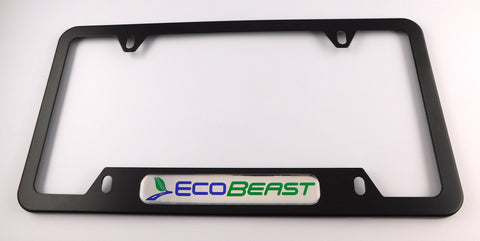 Copy of Ecobeast chrome Metal Black Aluminium Car License Plate Frame Holder 4 hole bottom cutout