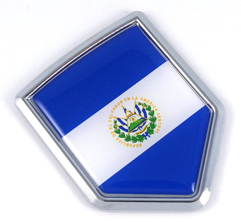 El Salvador Flag Car Chrome Emblem Decal Stick
