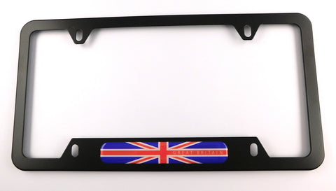 Great Britain Flag Metal Black Aluminium Car License Plate Frame Holder 4 hole bottom cutout