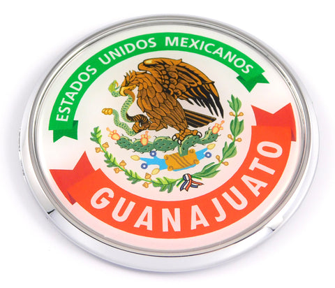 Guanajuato Mexico Mexican State Car Chrome Round Emblem Decal 3D Badge 2.75"