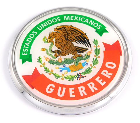 Guerrero Mexico Mexican State Car Chrome Round Emblem Decal 3D Badge 2.75"