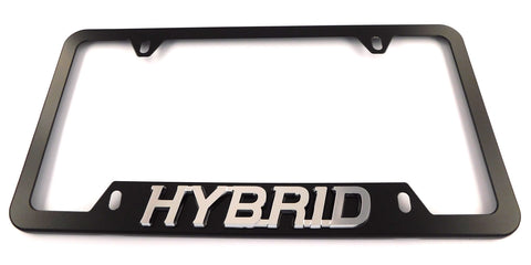 Hybrid Metal Black Aluminium Car License Plate Frame Holder 4 hole bottom cutout