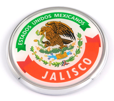 Jalisco Mexico Mexican State Car Chrome Round Emblem Decal 3D Badge 2.75"