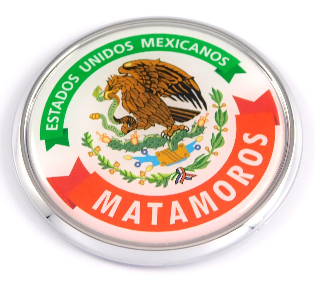 Matamoros Mexico Mexican State Car Chrome Round Emblem Decal 3D Badge 2.75"