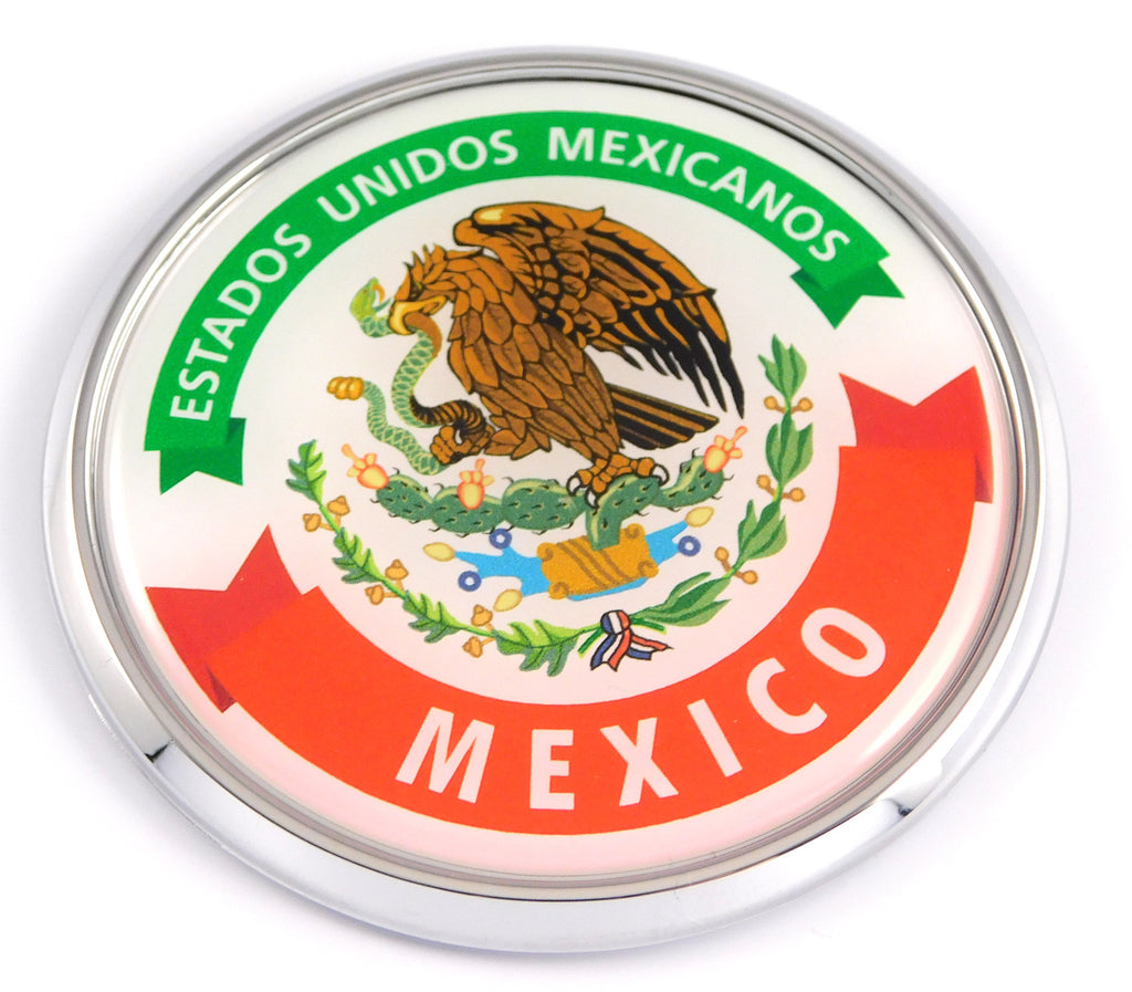 Mexico Mexican State Car Chrome Round Emblem Decal 3D Badge 2.75"