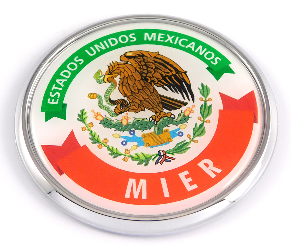 Mier Mexico Mexican State Car Chrome Round Emblem Decal 3D Badge 2.75"