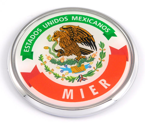Mier Mexico Mexican State Car Chrome Round Emblem Decal 3D Badge 2.75"