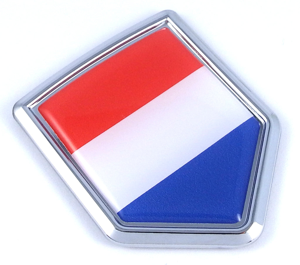 Netherlands Flag Car Chrome Emblem Decal Sticker