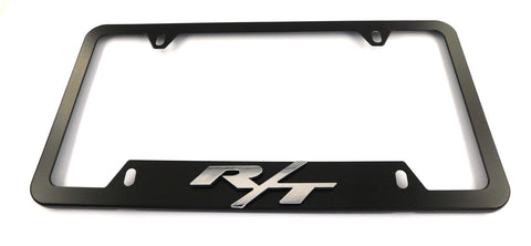 RT Metal Black Aluminium Car License Plate Frame Holder 4 hole bottom cutout