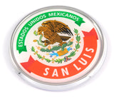 San Luis Mexico Mexican State Car Chrome Round Emblem Decal 3D Badge 2.75"