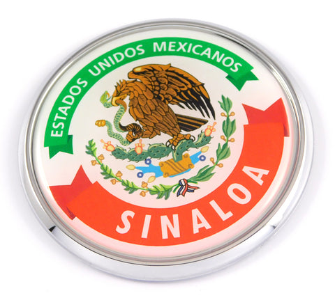 Sinaloa Mexico Mexican State Car Chrome Round Emblem Decal 3D Badge 2.75"