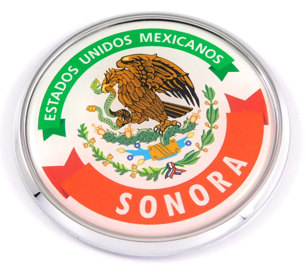 Sonora Mexico Mexican State Car Chrome Round Emblem Decal 3D Badge 2.75"