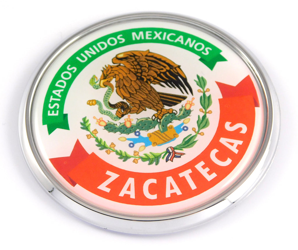Zacatecas Mexico Mexican State Car Chrome Round Emblem Decal 3D Badge 2.75"