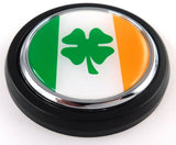 Ireland Irish flag Car Truck Black Round Grill Badge 3.5" grille chrome emblem