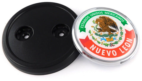 Nuevo Leon Mexico Car Truck Grill Black Badge 3.5" grille chrome emblem