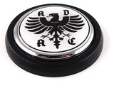 ADAC Car Truck Black Round Grill Badge 3.5" Black grille chrome emblem