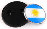 Argentina flag Car Truck Black Round Grill Badge 3.5" grille chrome emblem