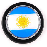 Argentina flag Car Truck Black Round Grill Badge 3.5" grille chrome emblem