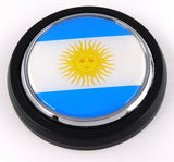 Argentina flag Car Truck Black Round Grill Badge 3.5" grille chrome emblem