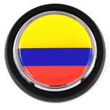 Colombia flag Car Truck Black Round Grill Badge 3.5" grille chrome emblem