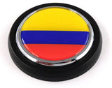 Colombia flag Car Truck Black Round Grill Badge 3.5" grille chrome emblem