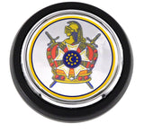 DeMolay Masonic flag Car Truck Black Round Grill Badge 3.5" grille chrome emblem