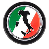 Italia Italy flag Car Truck Black Round Grill Badge 3.5" grille chrome emblem