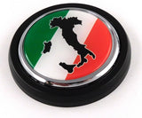 Italia Italy flag Car Truck Black Round Grill Badge 3.5" grille chrome emblem