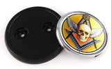 Mason Skull Masonic Car Truck Black Round Grill Badge 3.5 grille chrome emblem