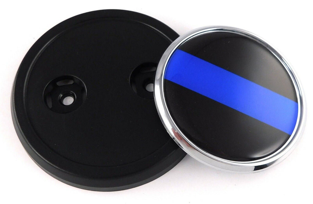 Police Thin blue line Car Truck Black Round Grill Badge 3.5 grille chrome emblem