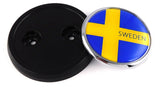 Sweden Swedish Car Truck Black round Grill Badge 3.5" grille chrome emblem