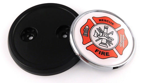 Fire Fighter firefighter Car Truck Grill Badge black 3.5" grille chrome emblem