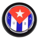 Cuba Cuban flag Car Truck Black Round Grill Badge 3.5" grille chrome emblem