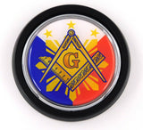 Philippines Mason Car Truck Black Round Grill Badge 3.5 grille chrome emblem