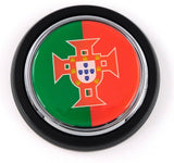 Portugal flag Car Truck Black Round Grill Badge 3.5" grille chrome emblem