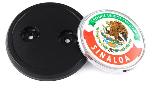 Sinaloa Mexico Car Truck Grill Black Badge 3.5" grille chrome emblem