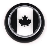Canada BLACK Flag Car Truck Black Round Grill Badge 3.5" grille chrome emblem