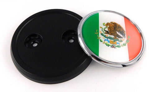 Mexico Mexican flag Car Truck Black Round Grill Badge 3.5 grille chrome emblem