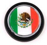 Mexico Mexican flag Car Truck Black Round Grill Badge 3.5 grille chrome emblem