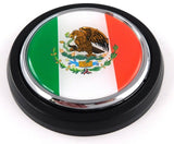 Mexico Mexican flag Car Truck Black Round Grill Badge 3.5 grille chrome emblem