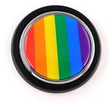 Pride gay lesbian Car Truck Black Round Grill Badge 3.5" grille chrome emblem