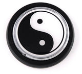 Yin Yang flag Car Truck Grill Badge black round 3.5" grille chrome emblem