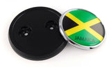 Jamaica flag Car Truck Black Round Grill Badge 3.5" grille chrome emblem