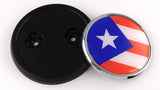 Puerto Rico Flag Car Truck Black round Grill Badge 3.5" grille chrome emblem