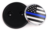 USA police thin blue line Car Truck Grill black Badge 3.5" grille chrome emblem