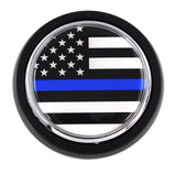 USA police thin blue line Car Truck Grill black Badge 3.5" grille chrome emblem