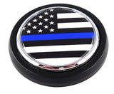 USA police thin blue line Car Truck Grill black Badge 3.5" grille chrome emblem